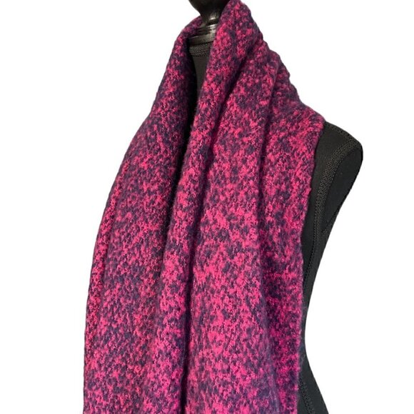 Chunky Oversized Knit Blanket Scarf Pink Purple Speckled Winter Shawl Wrap - Picture 3 of 6